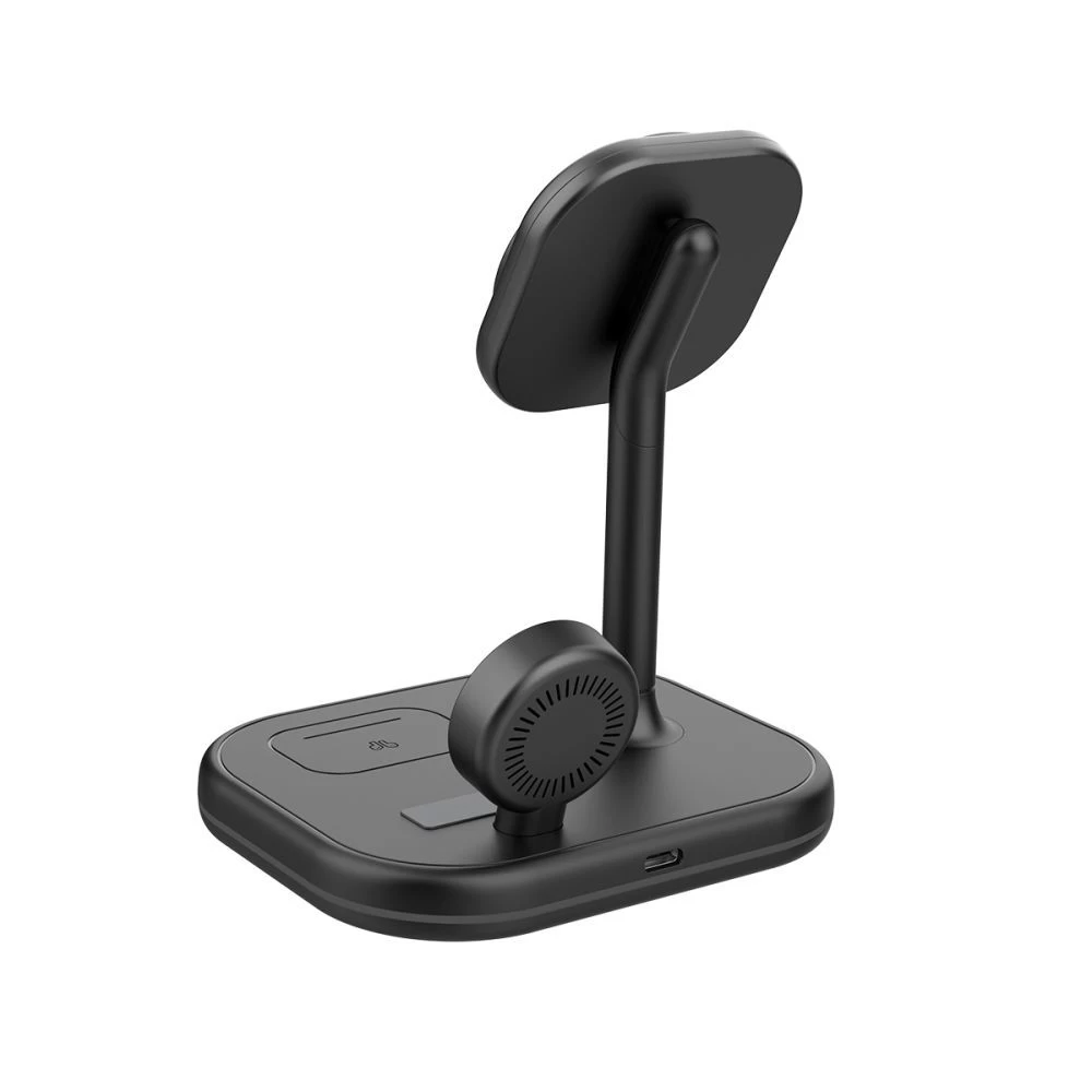 Bezvadu lādētājs  TECH-PROTECT QI15W-A27 3IN1 MAGNETIC MAGSAFE WIRELESS CHARGER melns