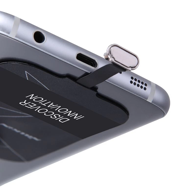 Bezvadu lādētājs  Magic Tags TYPE-B Wireless Charging Receiver Micro USB narrow-side down melns