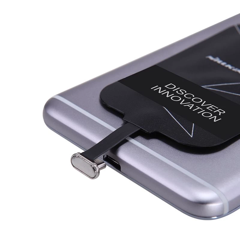 Bezvadu lādētājs  Magic Tags TYPE-B Wireless Charging Receiver Micro USB narrow-side down melns