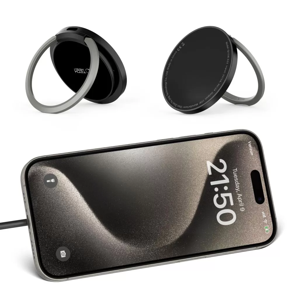 Bezvadu lādētājs  TECH-PROTECT QI15W-A33 MAGNETIC MAGSAFE WIRELESS CHARGER melns