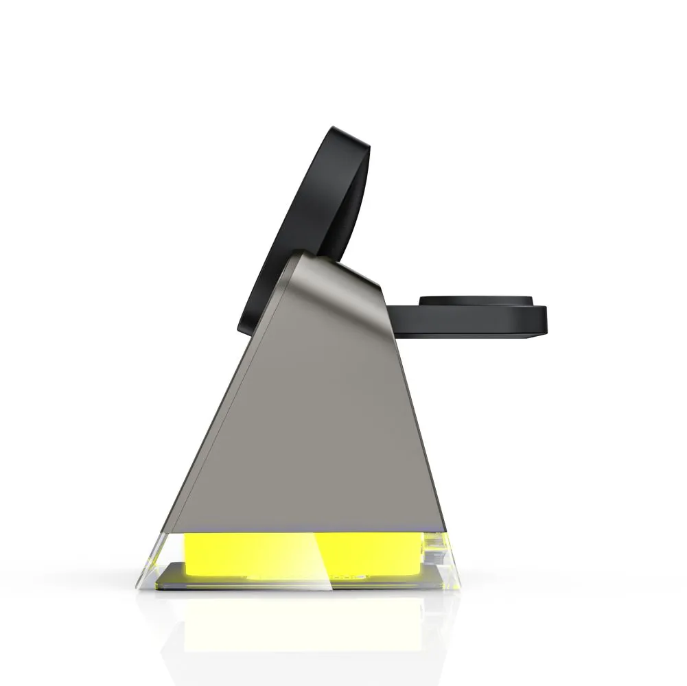 Bezvadu lādētājs  TECH-PROTECT QI15W-A43 3IN1 MAGNETIC MAGSAFE WIRELESS CHARGER melns