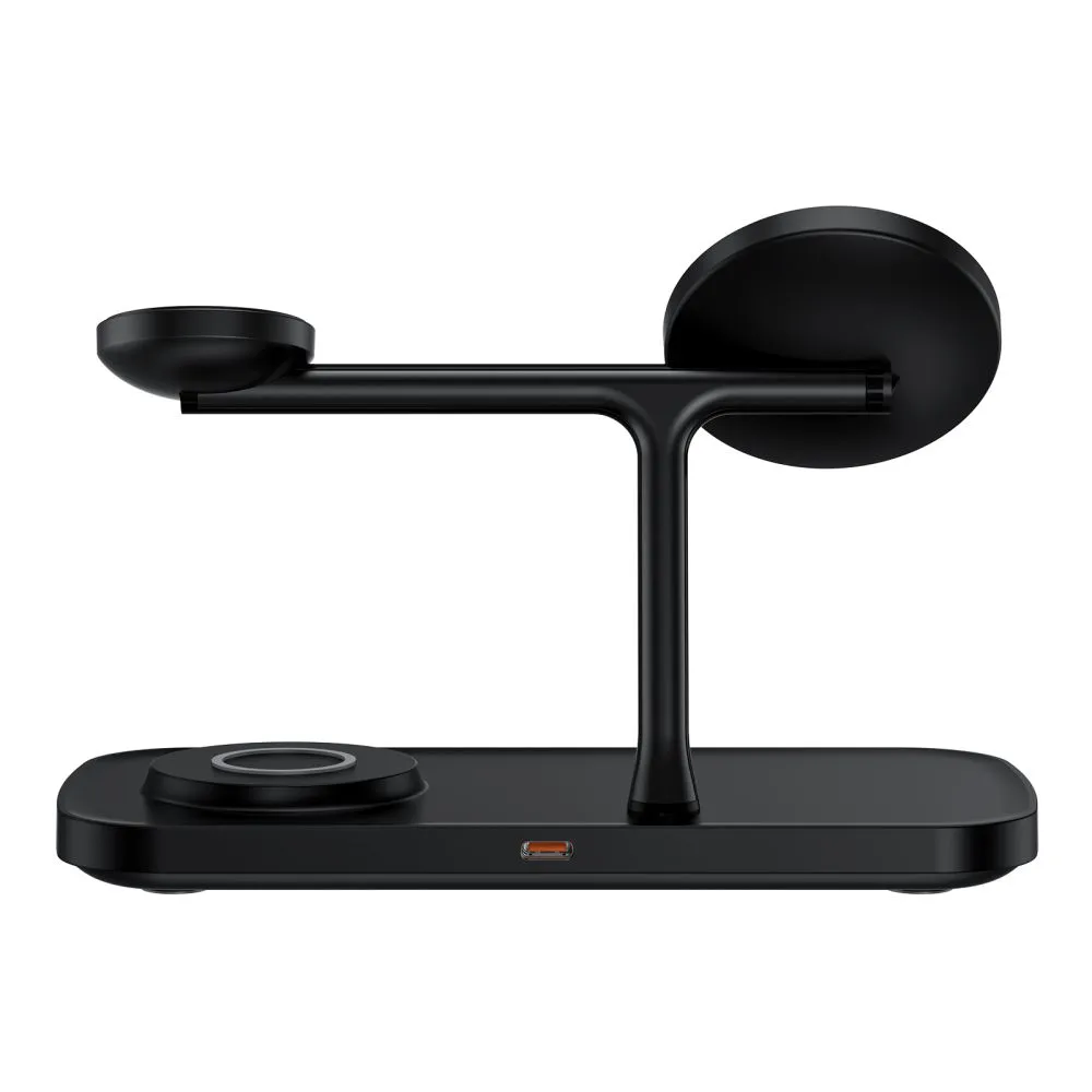 Bezvadu lādētājs  TECH-PROTECT QI15W-A45 3IN1 MAGNETIC MAGSAFE WIRELESS CHARGER melns