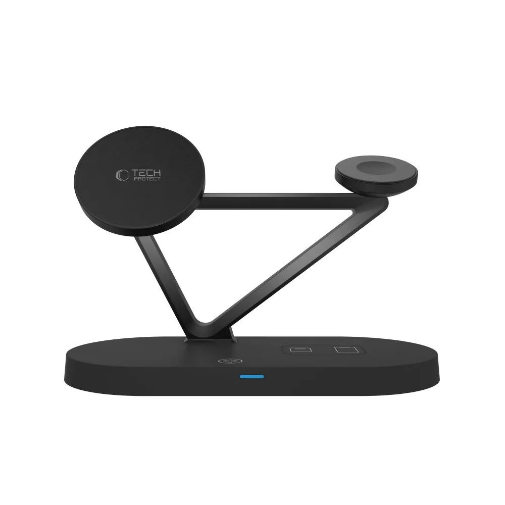 Bezvadu lādētājs  TECH-PROTECT QI15W-A41 3IN1 MAGNETIC MAGSAFE WIRELESS CHARGER melns