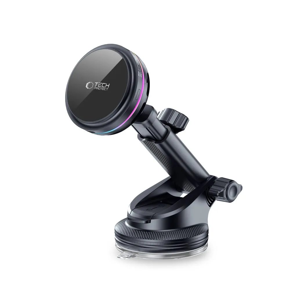 Bezvadu lādētājs  TECH-PROTECT V9 ARCTICBOOST MAGNETIC MAGSAFE DASHBOARD & VENT CAR MOUNT WIRELESS CHARGER 25W QI2.2 Viedierīču  melns