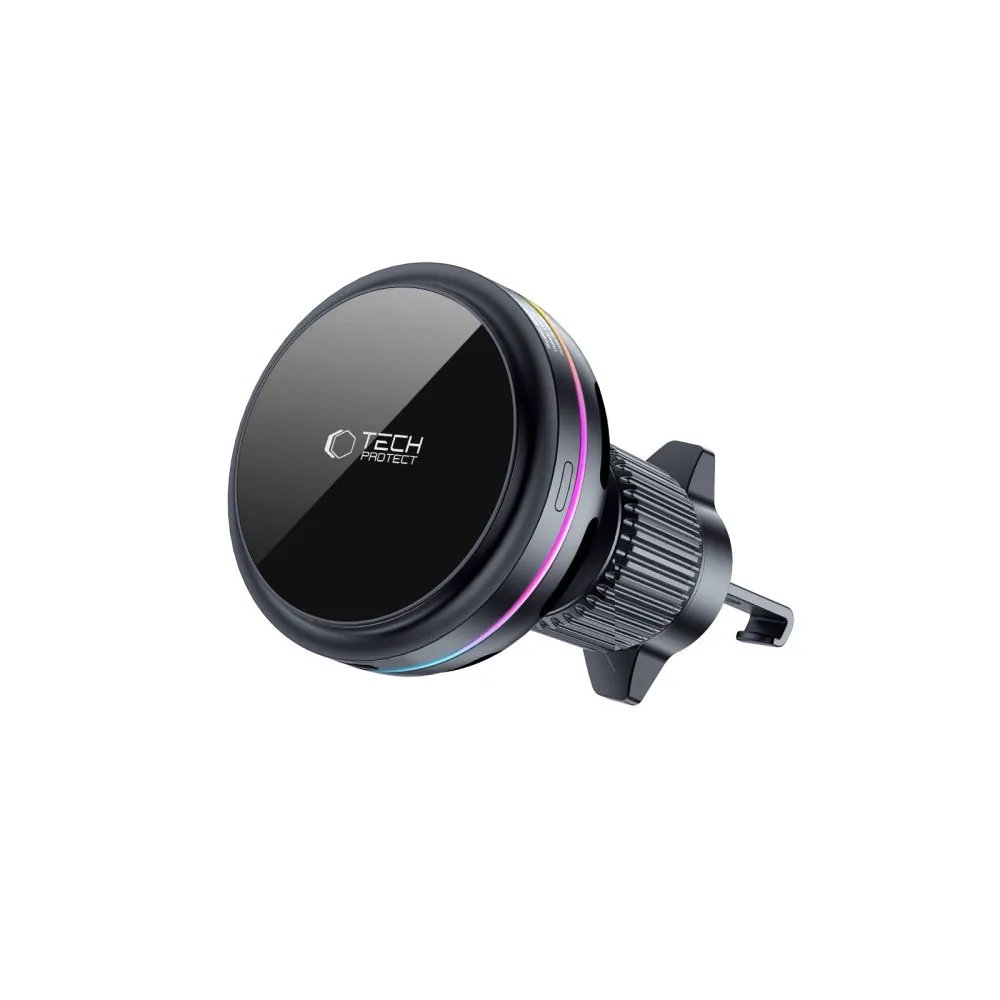 Bezvadu lādētājs  TECH-PROTECT V9 ARCTICBOOST MAGNETIC MAGSAFE DASHBOARD & VENT CAR MOUNT WIRELESS CHARGER 25W QI2.2 Viedierīču  melns