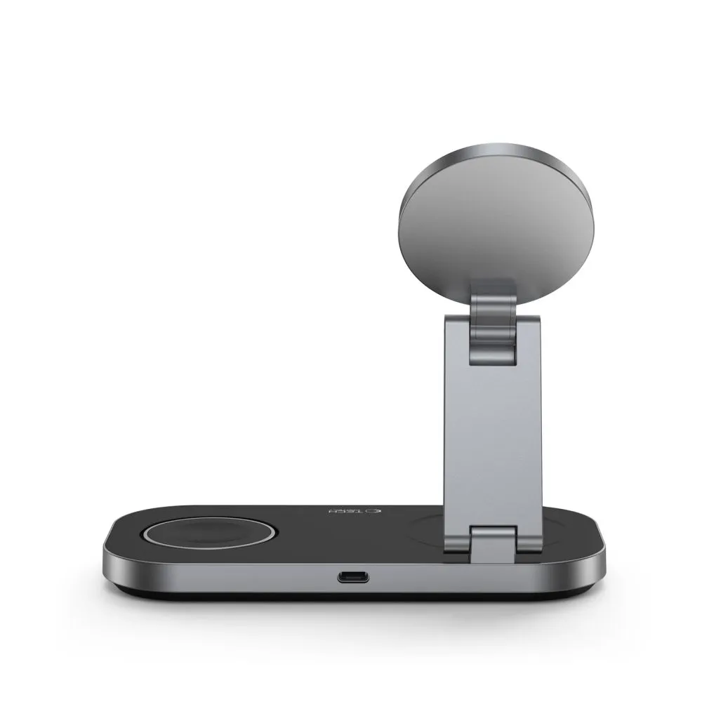 Bezvadu lādētājs  TECH-PROTECT A52 3IN1 MAGNETIC MAGSAFE WIRELESS CHARGER 25W QI2.2 Viedierīču  melns