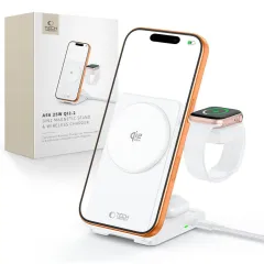  Bezvadu lādētājs Viedierīču Aksesuāri TECH-PROTECT A56 3IN1 MAGNETIC MAGSAFE WIRELESS CHARGER 25W QI2.2