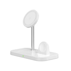 Bezvadu lādētājs  TECH-PROTECT QI15W A22 3IN1 MAGNETIC MAGSAFE WIRELESS CHARGER balts
