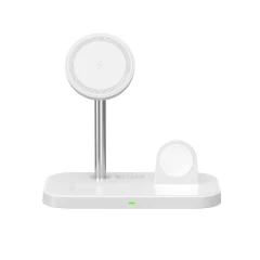 Bezvadu lādētājs  TECH-PROTECT QI15W A22 3IN1 MAGNETIC MAGSAFE WIRELESS CHARGER balts