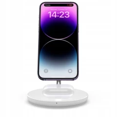 Bezvadu lādētājs  TECH-PROTECT QI15W-A21 2IN1 MAGNETIC MAGSAFE WIRELESS CHARGER balts