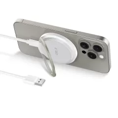 Bezvadu lādētājs  TECH-PROTECT QI15W-A33 MAGNETIC MAGSAFE WIRELESS CHARGER balts