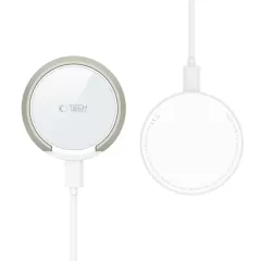 Bezvadu lādētājs  TECH-PROTECT QI15W-A33 MAGNETIC MAGSAFE WIRELESS CHARGER balts