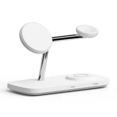 Bezvadu lādētājs  RINGKE 3IN1 QI2 MAGNETIC MAGSAFE WIRELESS CHARGER balts