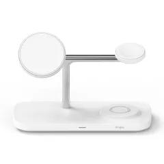 Bezvadu lādētājs  RINGKE 3IN1 QI2 MAGNETIC MAGSAFE WIRELESS CHARGER balts