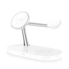 Bezvadu lādētājs  TECH-PROTECT A12 3IN1 MAGNETIC MAGSAFE WIRELESS CHARGER balts