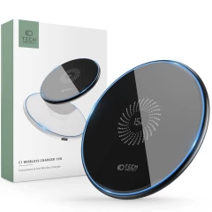 Bezvadu lādētājs  TECH-PROTECT QI15W-C1 WIRELESS CHARGER 15W melns