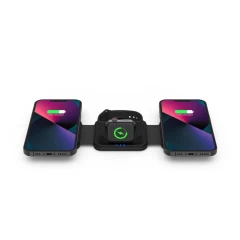 Bezvadu lādētājs  TECH-PROTECT QI15W-A24 3IN1 MAGNETIC MAGSAFE WIRELESS CHARGER melns