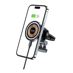 Trådlösa laddare  TECH-PROTECT MM15W-V5 MAGNETIC MAGSAFE VENT CAR MOUNT WIRELESS CHARGER 15W svart