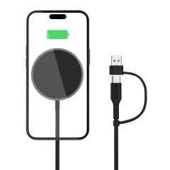 Bezvadu lādētājs  TECH-PROTECT QI15W-A25 MAGNETIC MAGSAFE WIRELESS CHARGER melns
