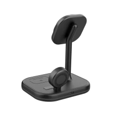 Bezvadu lādētājs  TECH-PROTECT QI15W-A27 3IN1 MAGNETIC MAGSAFE WIRELESS CHARGER melns