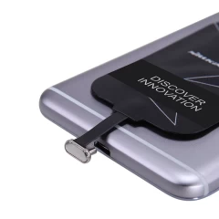 Bezvadu lādētājs  Magic Tags TYPE-B Wireless Charging Receiver Micro USB narrow-side down melns