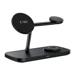 Bezvadu lādētājs  TECH-PROTECT QI15W-A45 3IN1 MAGNETIC MAGSAFE WIRELESS CHARGER melns