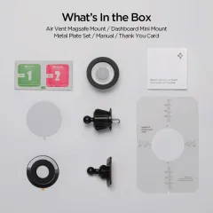 Trådlösa laddare  SPIGEN MFT13 MAGNETIC MAGSAFE DASHBOARD & VENT CAR MOUNT svart