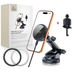  Bezvadu lādētājs Viedierīču Aksesuāri TECH-PROTECT V9 ARCTICBOOST MAGNETIC MAGSAFE DASHBOARD & VENT CAR MOUNT WIRELESS CHARGER 25W QI2.2