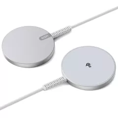 Bezvadu lādētājs  ESR HALOLOCK QI2 MINI MAGNETIC MAGSAFE WIRELESS CHARGER 15W sudraba