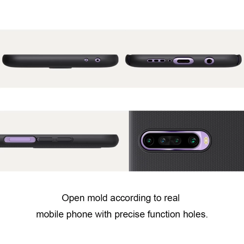 Xiaomi RedMi K30 vāciņš melns Nillkin Super Frosted Shield