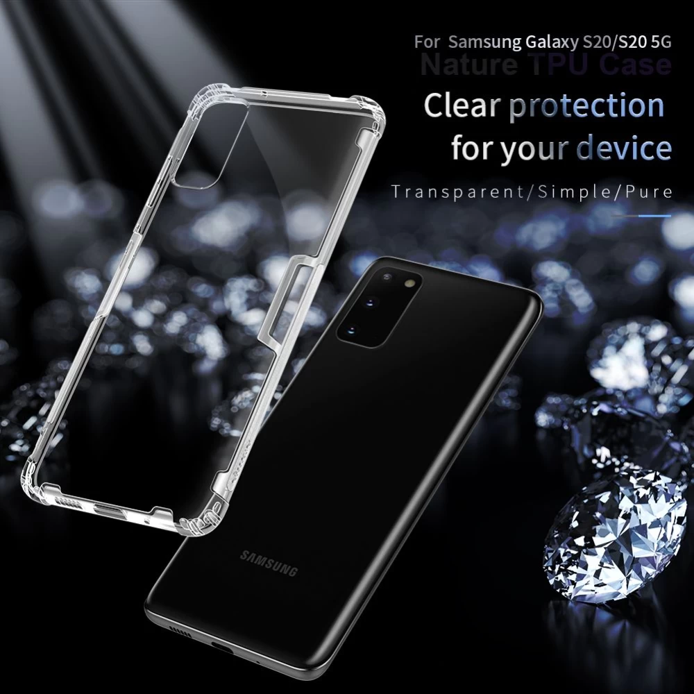 Samsung Galaxy S20 vāciņš caurspīdīgs pelēks Nillkin TPU
