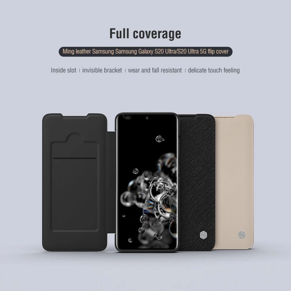 Samsung Galaxy S20 Ultra kaaned must Nillkin Ming Leather