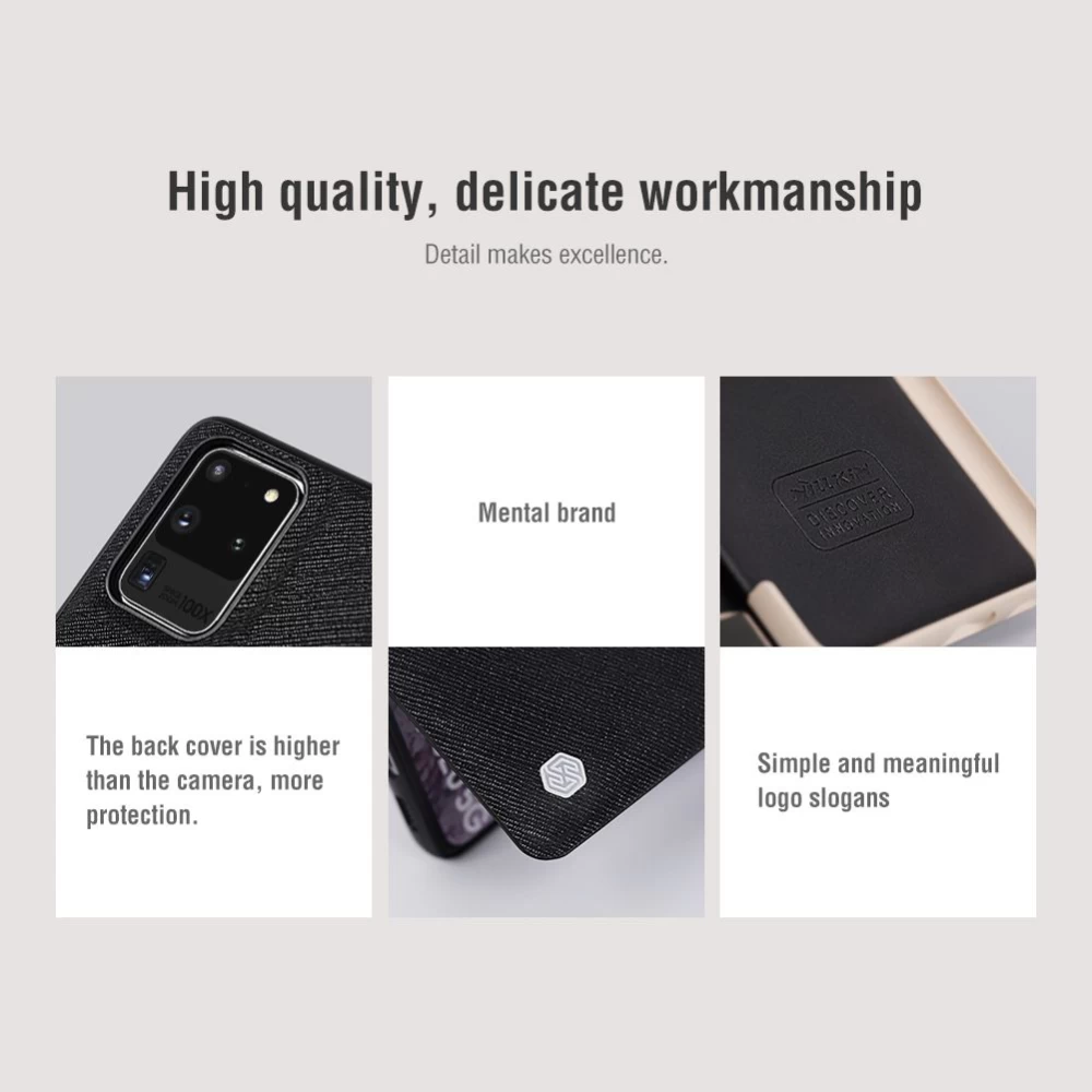 Samsung Galaxy S20 Ultra kaaned must Nillkin Ming Leather