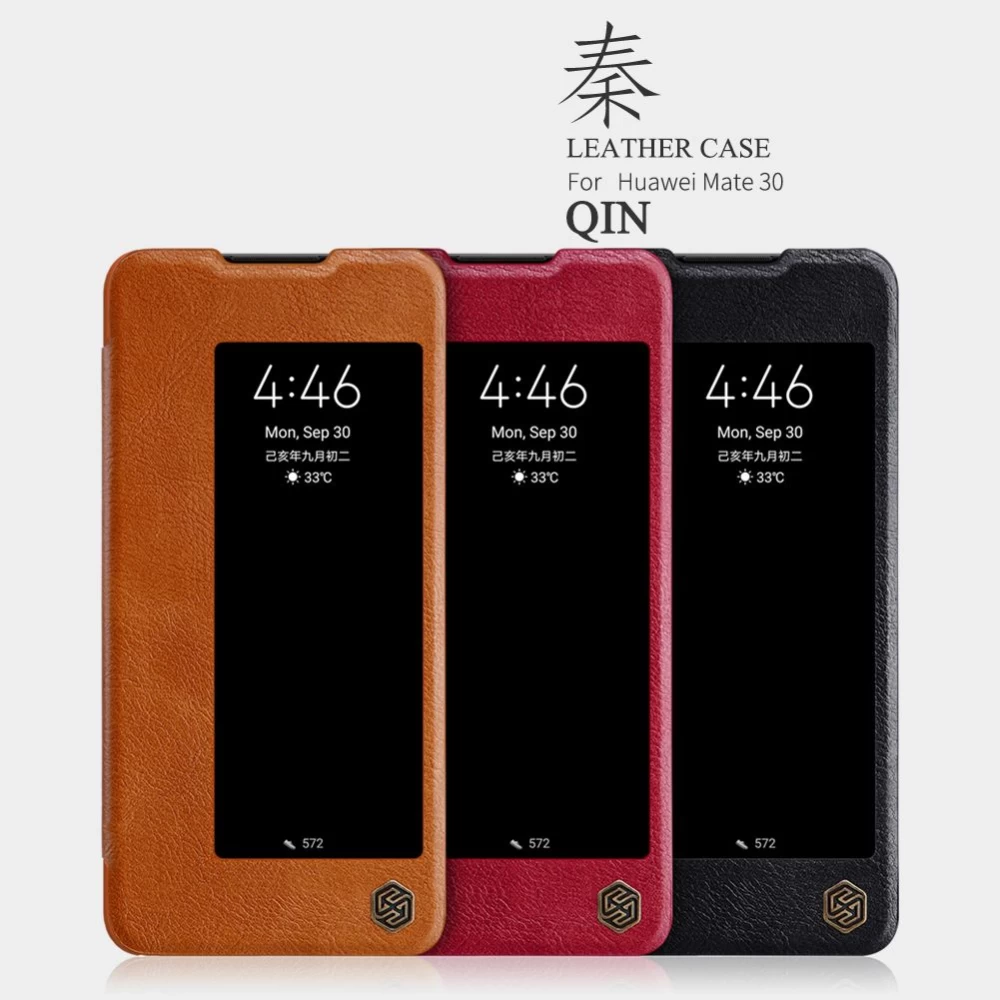 Huawei Mate 30 fodral röd Nillkin Qin Leather