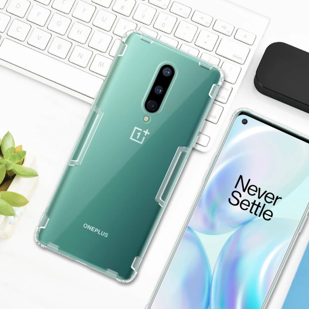 OnePlus 8 ümbris läbipaistev hall Nillkin TPU
