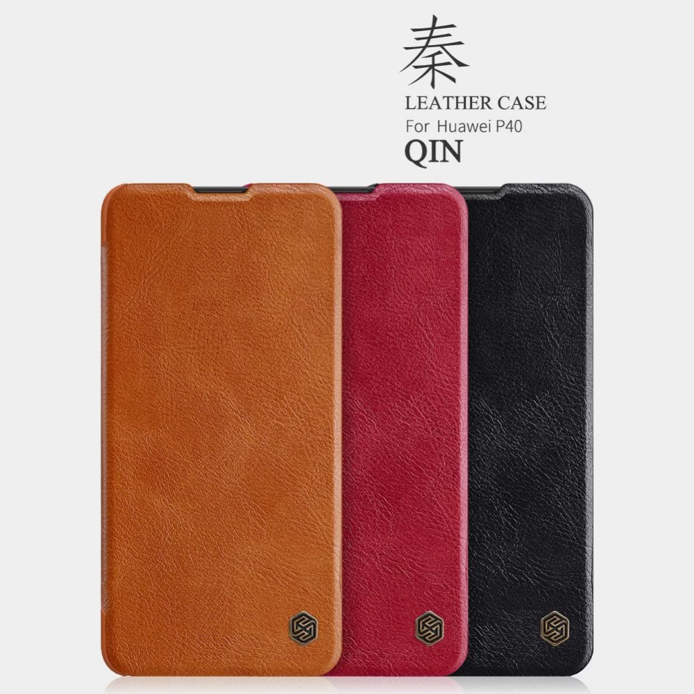 Huawei P40 suojakotelo ruskea Nillkin Qin Leather