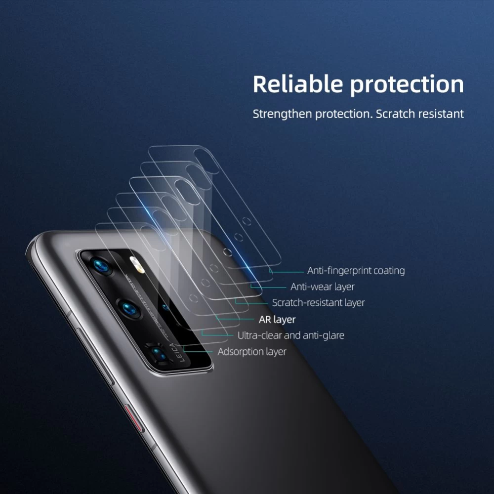 Huawei P40 Pro panssarilasi läpinäkyvä Nillkin InvisiFilm Camera Shield
