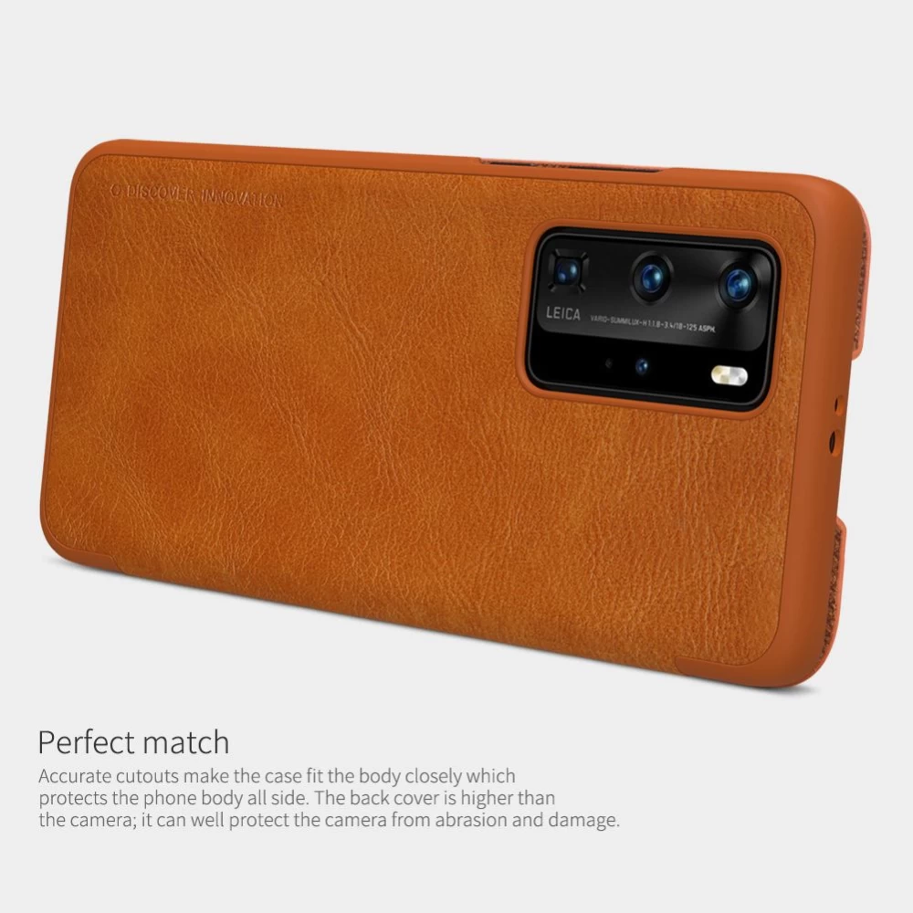 Huawei P40 Pro maciņš brūns Nillkin Qin Leather
