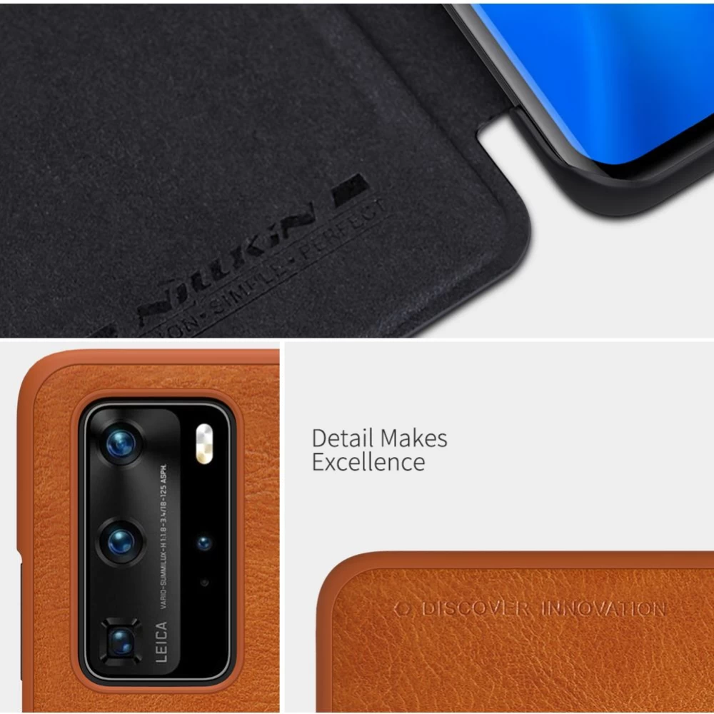 Huawei P40 Pro maciņš brūns Nillkin Qin Leather