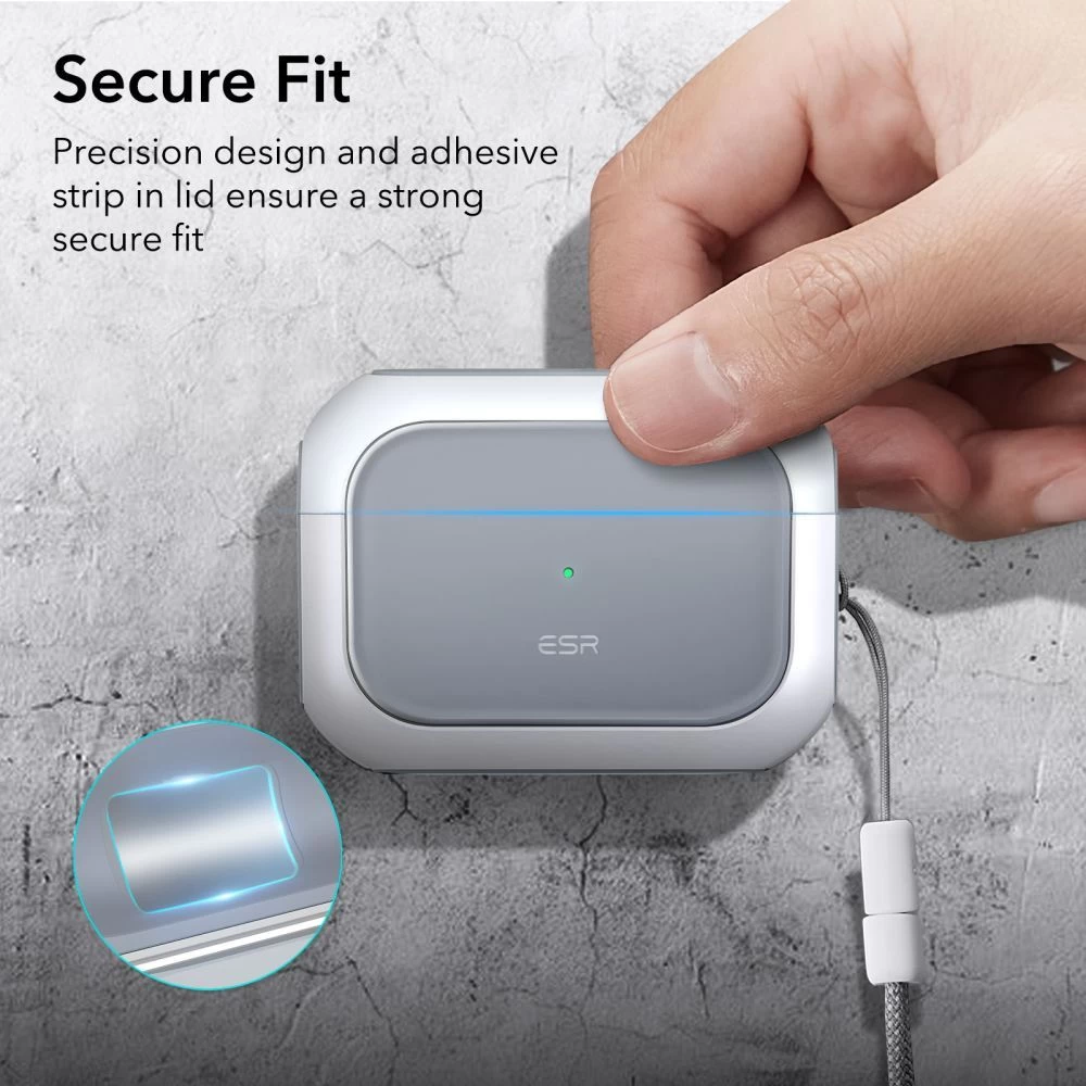 Apple AirPods Pro suojakuori, suojakotelo valkoinen ESR ORBIT HALOLOCK MAGSAFE
