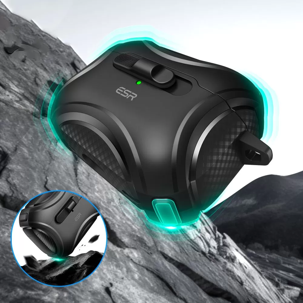 Apple AirPods Pro suojakuori, suojakotelo musta ESR CYBER FLICKLOCK HALOLOCK MAGSAFE