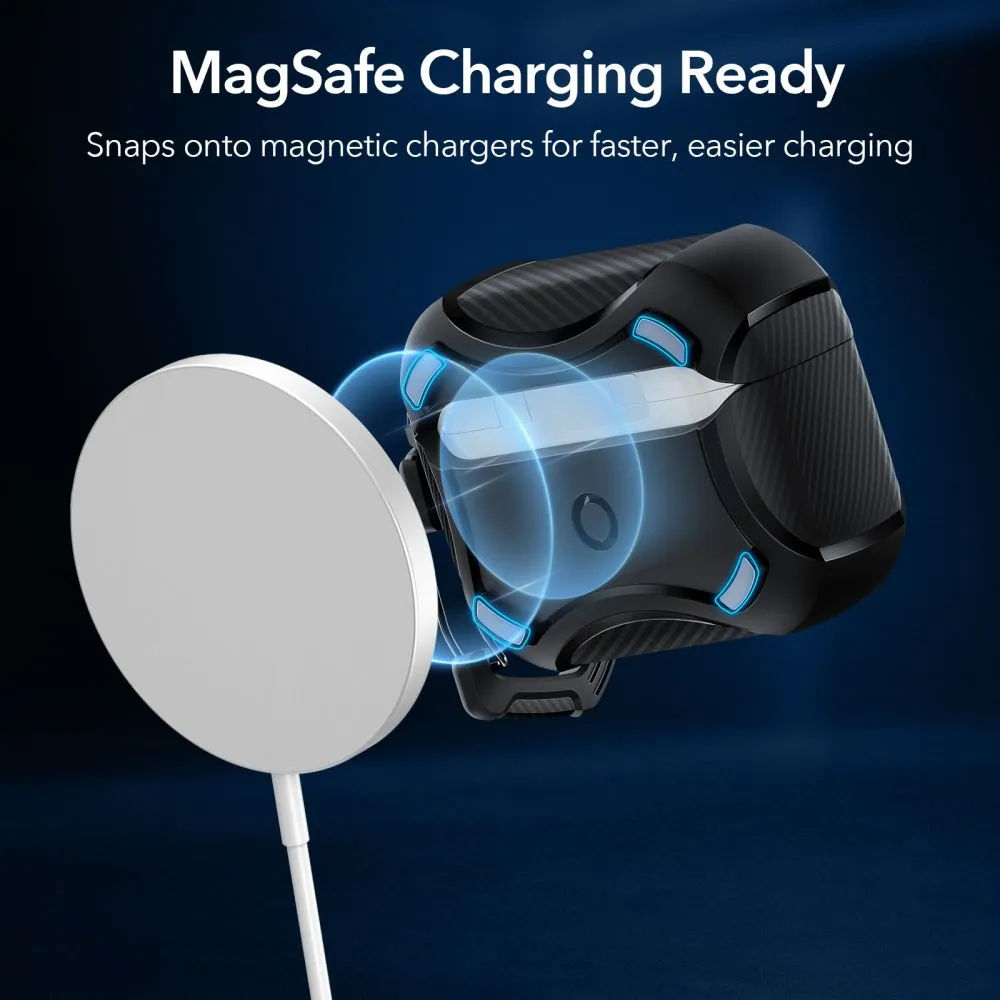 Apple AirPods Pro telefona vāciņš melns ESR CYBER ARMOR HALOLOCK MAGSAFE