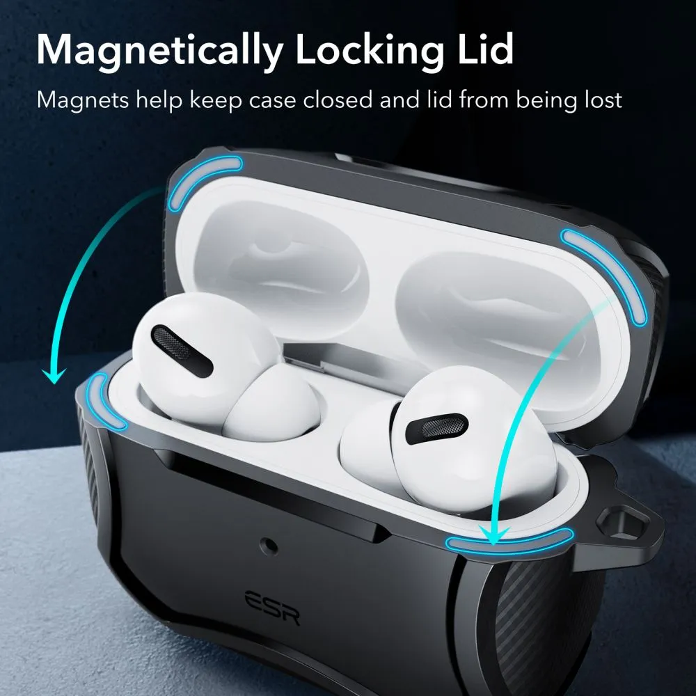 Apple AirPods Pro telefona vāciņš melns ESR CYBER ARMOR HALOLOCK MAGSAFE