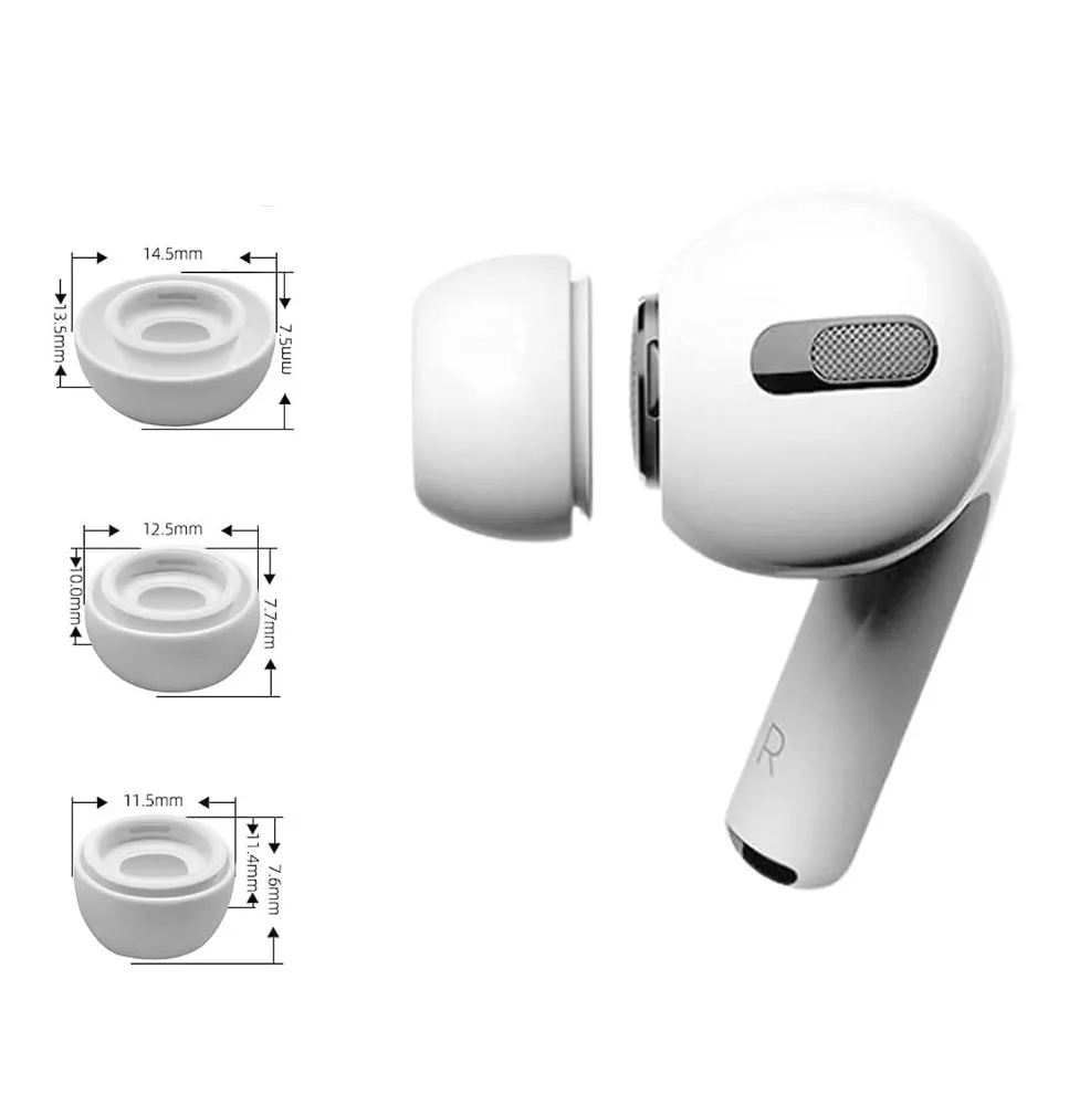 Apple AirPods Pro TECH-PROTECT EAR TIPS 3-PACK skal vit