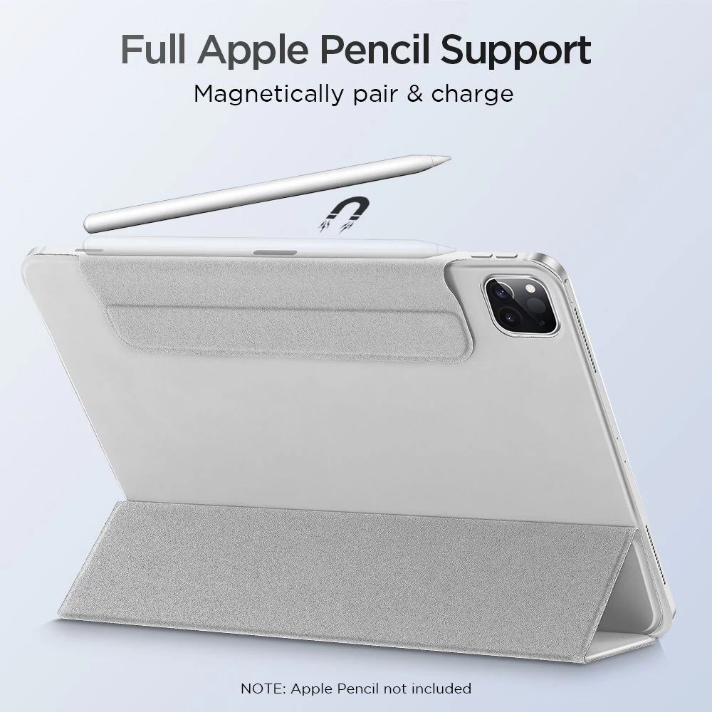 Apple iPad Pro 12.9 (2020) tablet skal, fodral silver ESR Rebound Magnetic with clasp