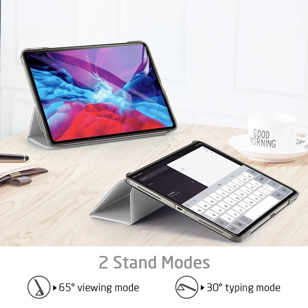 Apple iPad Pro 12.9 (2020) maciņš sudraba ESR Yippee Trifold with Clasp