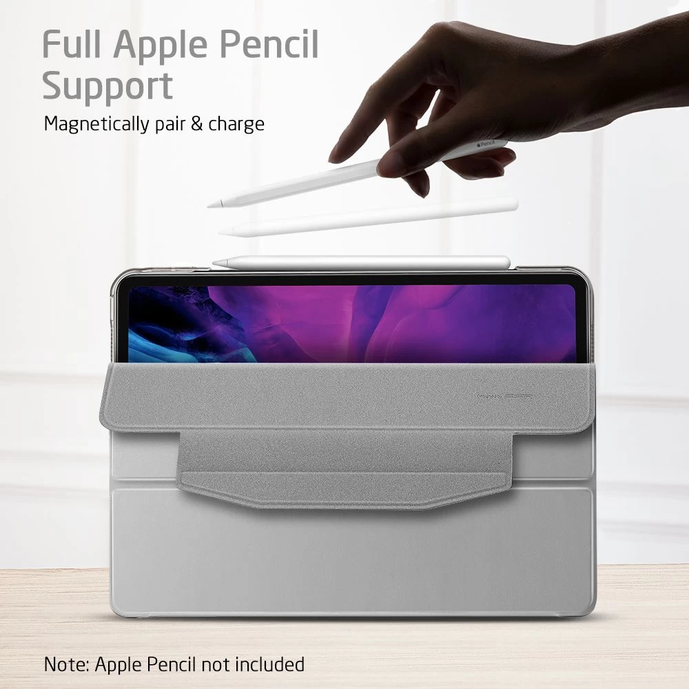 Apple iPad Pro 12.9 (2020) maciņš sudraba ESR Yippee Trifold with Clasp