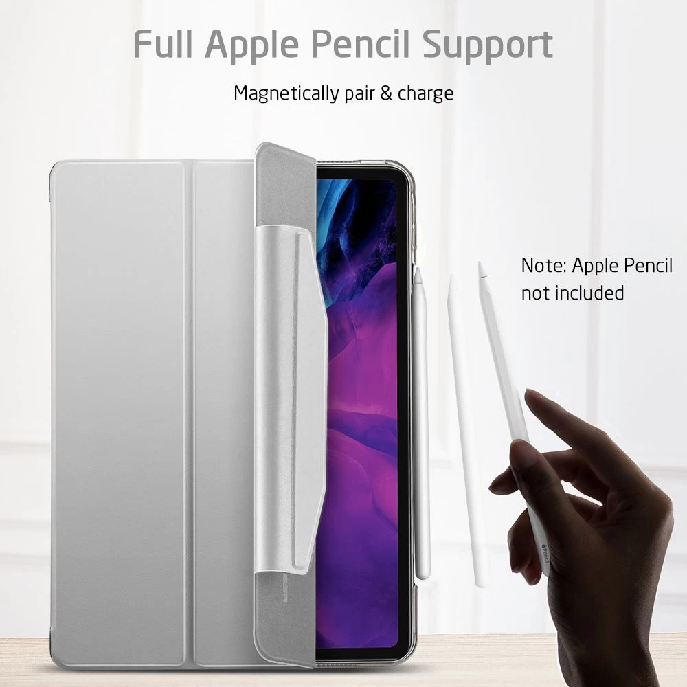 Apple iPad Pro 12.9 (2020) maciņš sudraba ESR Yippee Trifold with Clasp