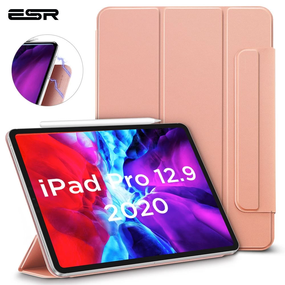 Apple iPad Pro 12.9 (2020) maciņš rozā zelta ESR Rebound Magnetic with clasp