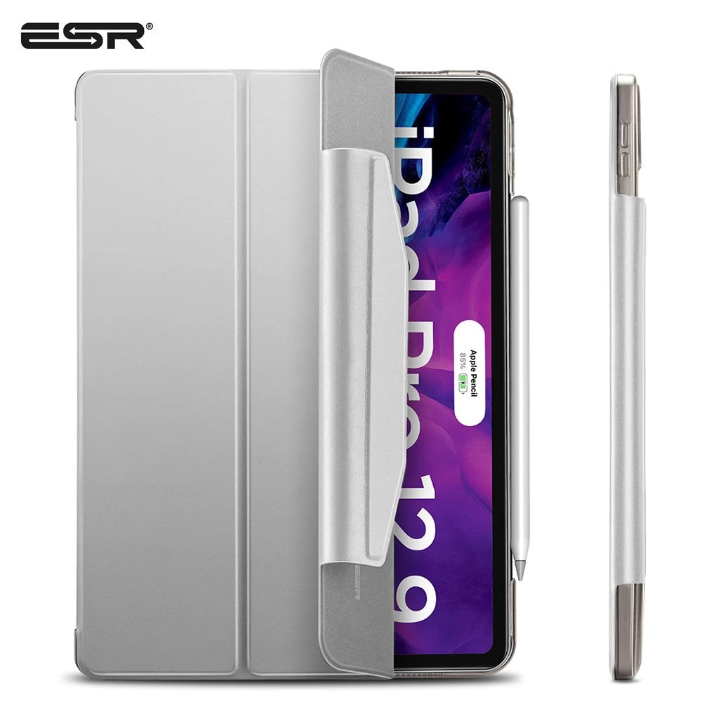 Apple iPad Pro 12.9 (2020) maciņš sudraba ESR Yippee Trifold with Clasp